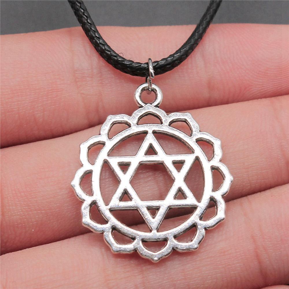 Hexagram Celtic Knot Mystical Amulet Pendant Antique Bronze Metal Couple Choker Necklace Hot Sale