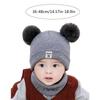 2-teiliges Set aus Babymütze und Halswärmer mit Bärenmotiv, gestrickte Babymütze und Schal, dehnbare Mütze und Schal für Kleinkinder, angenehm zu tragen