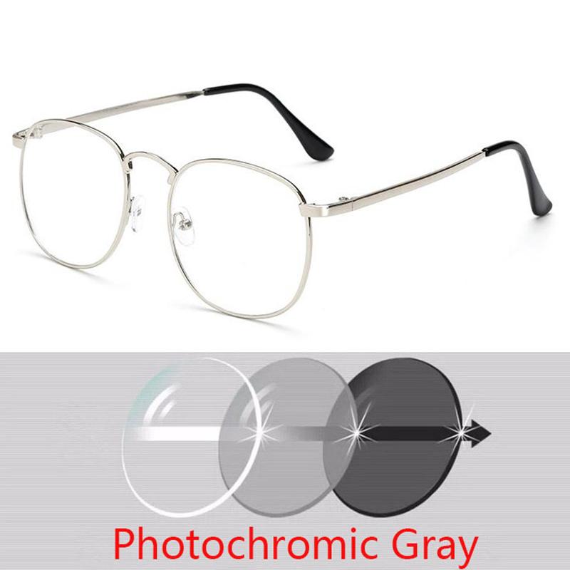 Diopter Sph 0 -0.5 -1 -1.5 -2 -2.5 -3 -3.5 -4 -4.5 Finished Myopia Glasses Oversize Metal Frame Prescription Glasses