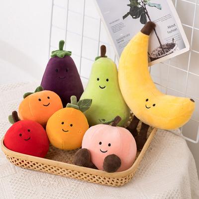 Süßer Ausdruck Obstpuppe Aubergine Banane Ente Birne Ausdruckspuppe Kinderspielzeug Plüschtier Greifautomat Puppe Geschenk