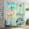 Watercolor Birds Shower Curtain Hummingbird Decor for Bathroom 3D Printed Fabric Waterproof Bath Mat Cover Available In Various