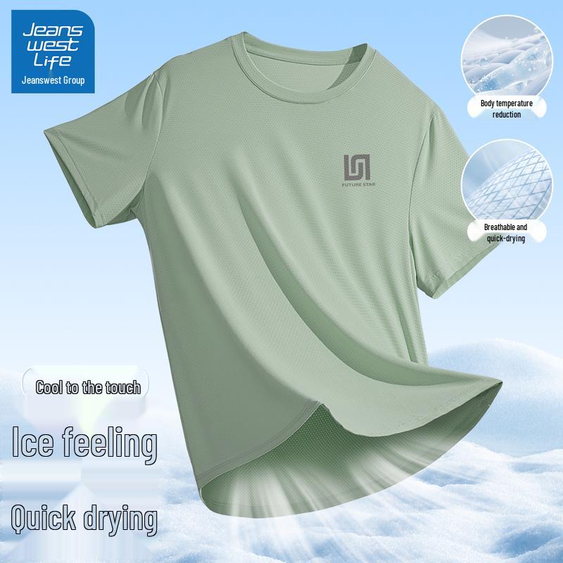 JEANSWEST LIFE Men s 2025 Ice Silk Quick-Dry T-Shirt 3XL