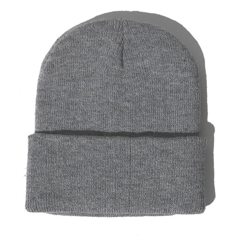Unisex Fluorescent Acrylic Beanie – European and American Candy Color Knit Hat for Autumn and Winter