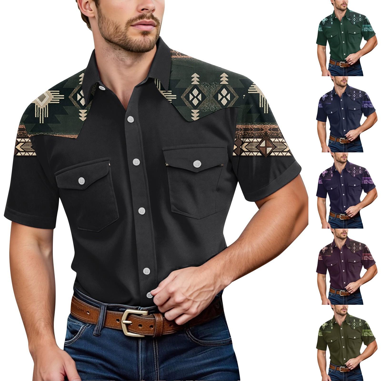 

Men S Fashionable Lapel And Shoulder Length Short Sleeved Casual Top XL червоний