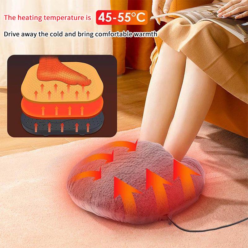 Electric Foot Warmer Heater Constant Temperature Heating Pad Soft Plush Washable Winter Warm Foot For Home Bedroom Feet Warmer