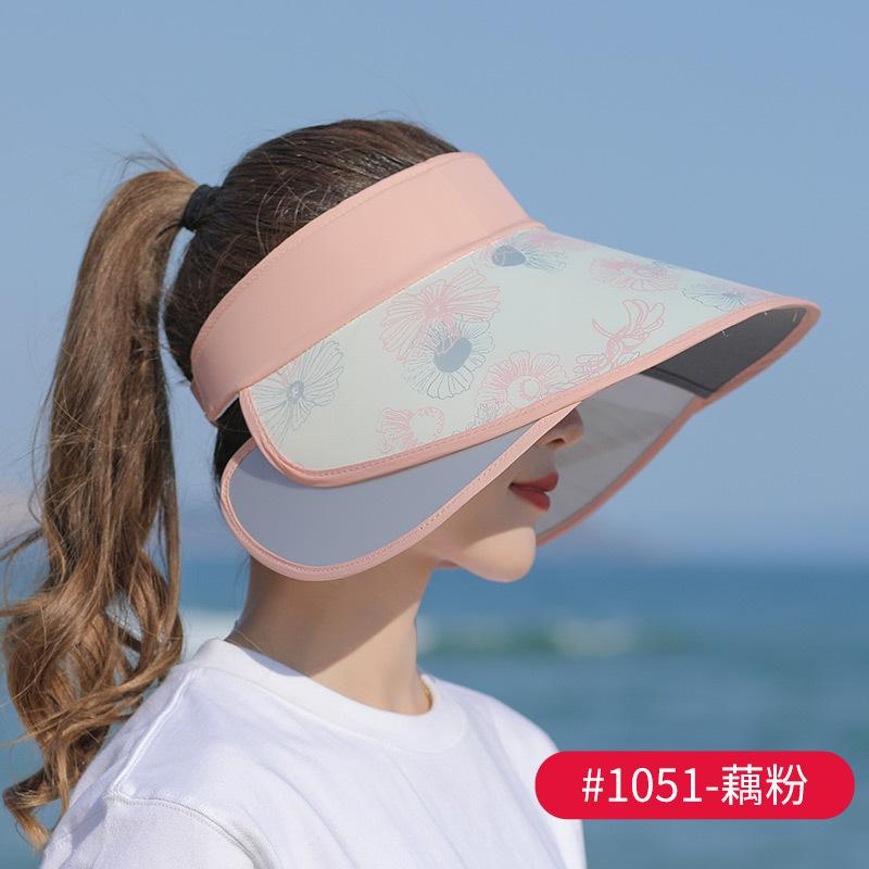 Sommer Damen Outdoor UV-Schutz Visiere Ausziehbarer, vergrößerter Krempe Leerer Zylinder Koreanische Blume Big Brim Bucket Hats Sonnenhut Strand