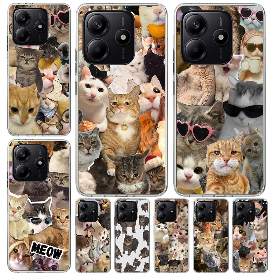 Crying Cat Memes Soft Phone Case For Xiaomi Redmi Note 15 14 14S 13 12 Pro Plus 12S 11 11S 11E 10 10S 11T 5G Fundas Coque Redmi