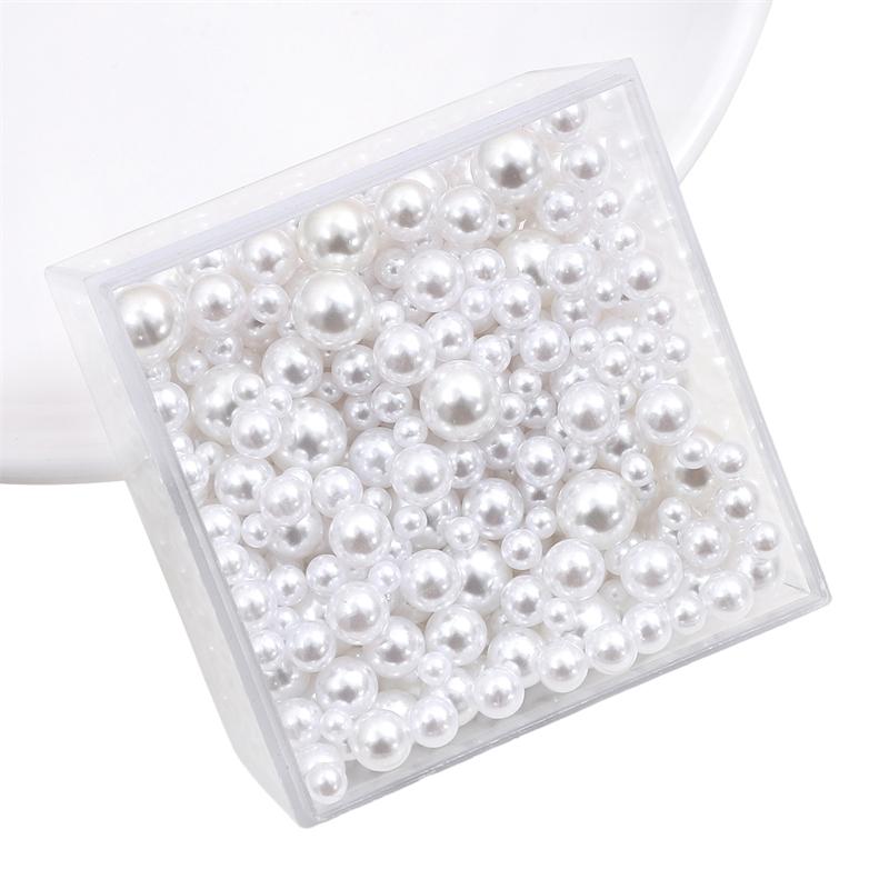 

3-8 мм 10/50 г случайные смешанные жемчужные бусины без отверстий, круглые бусины из АБС-пластика для рукоделия, изготовления ювелирных изделий 3-8mm 10g