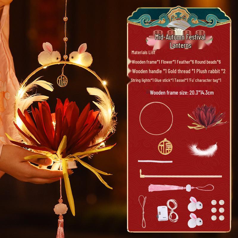 DIY Luminous Lotus Lantern Kit: Handmade Hanfu Hanging Decoration for Kids