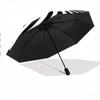 Automatic Folding Umbrella Black and White Swirling Optical Illusion. Portable Collapsible Design, Casual Outdoor Accessory, F