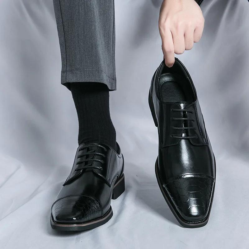 Mode Klassische Italien Spitze Zehen Leder Schuhe Herren Luxus Oxfords Business Formal 2025 Herrenschuhe Boos Kleid Herren Schwarz Hochzeitsschuhe