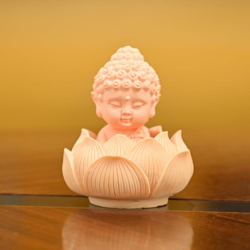 Car Dashboard Decoration – Lotus Baby Buddha Statue | Miniature Showpiece for Home, Living Room & Office Desk | Buddha Idol Gift