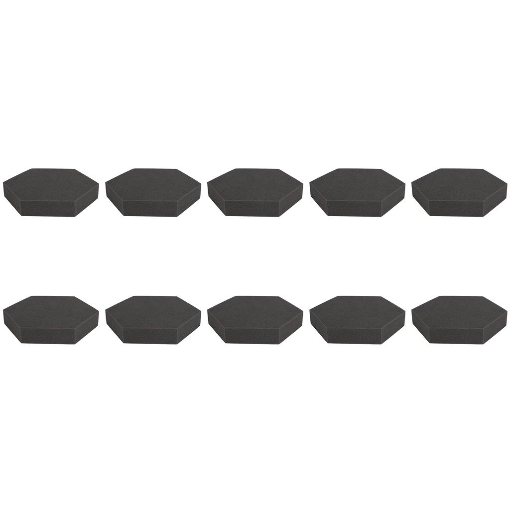 10Pcs Hexagonal Acoustic Foam Flame Retardant High Density Decorative Soundproof Wall Panels