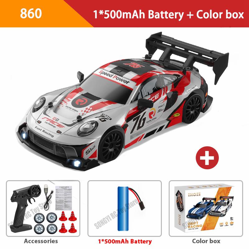 4WD RC Car With LED Remote Control Cars High Speed Fast Drift Racing 2.4G Radio RTR Vehicle GTRPRO Model Toy Kids Children Gift
