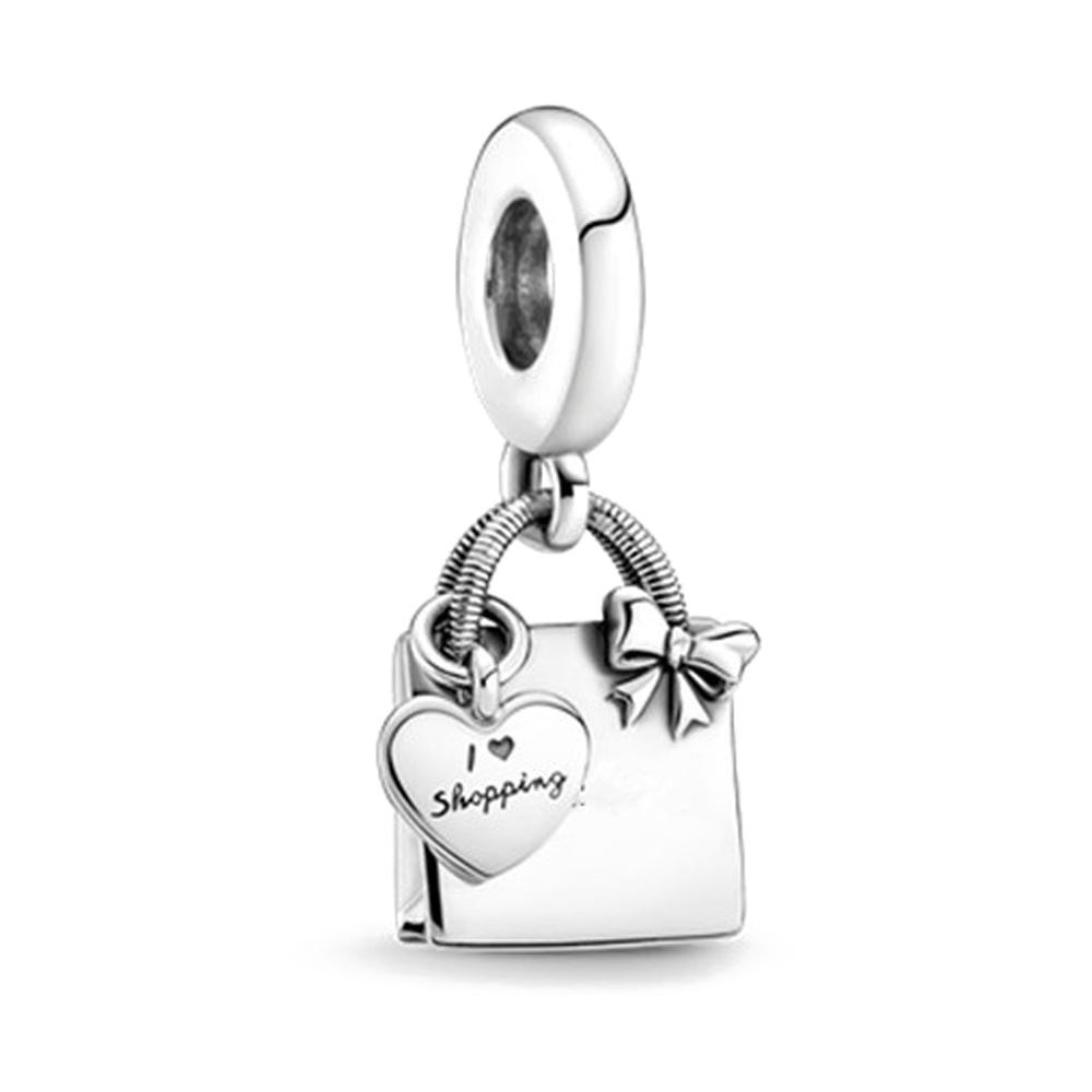 Newcopper Shopping Fashionable Bag Pendants Bracelet Charms Fit Jewelry Party Beads Diy Fine Gifts Accessory