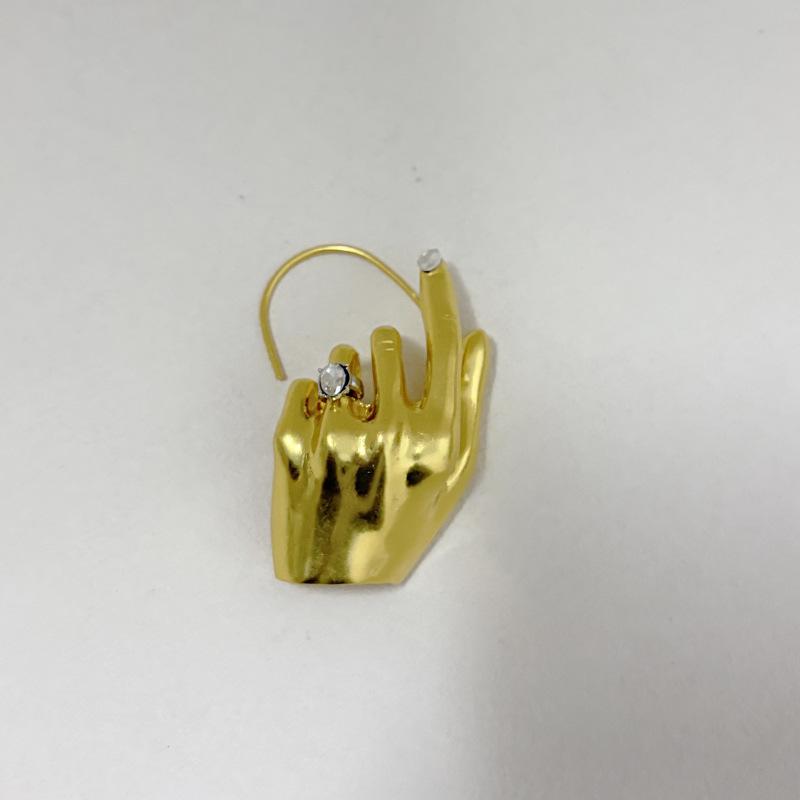 1Pcs Novelty Design Metal Hand Earcuff Dangle Earrings For Women Jewelry Fashion Show Statement Earrings Accessories