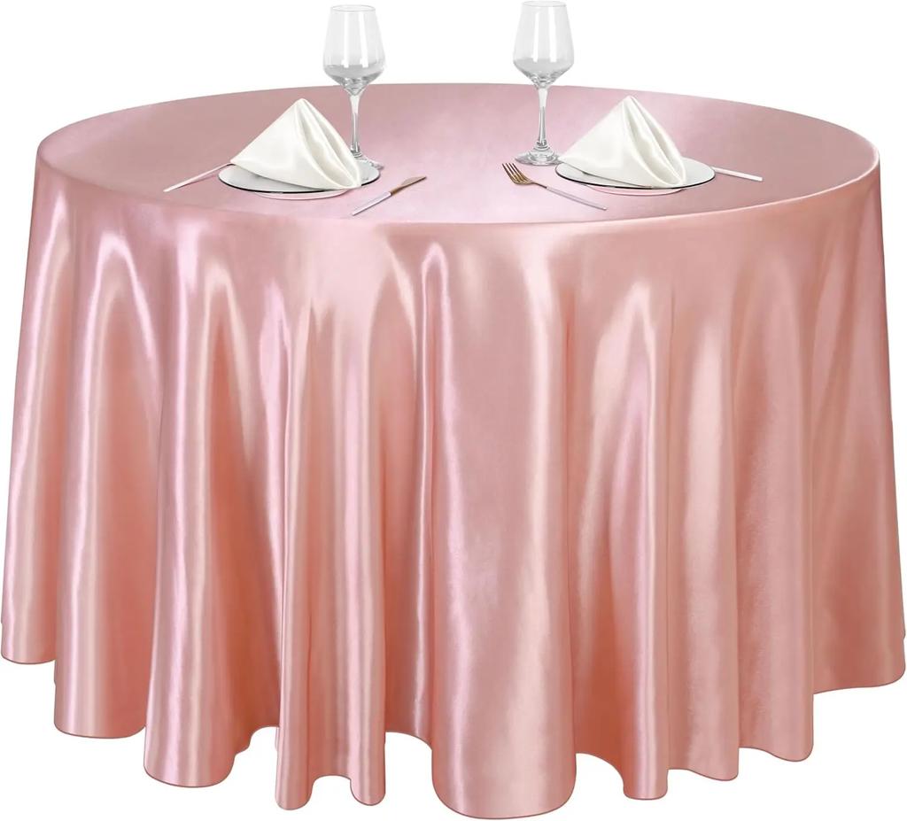 Rund Bordduk Sateng Borddeksel Gull Polyester for Bryllup/Bankett/Restaurant -Silkeaktig Sateng Spisebord Myke Borddekorasjoner