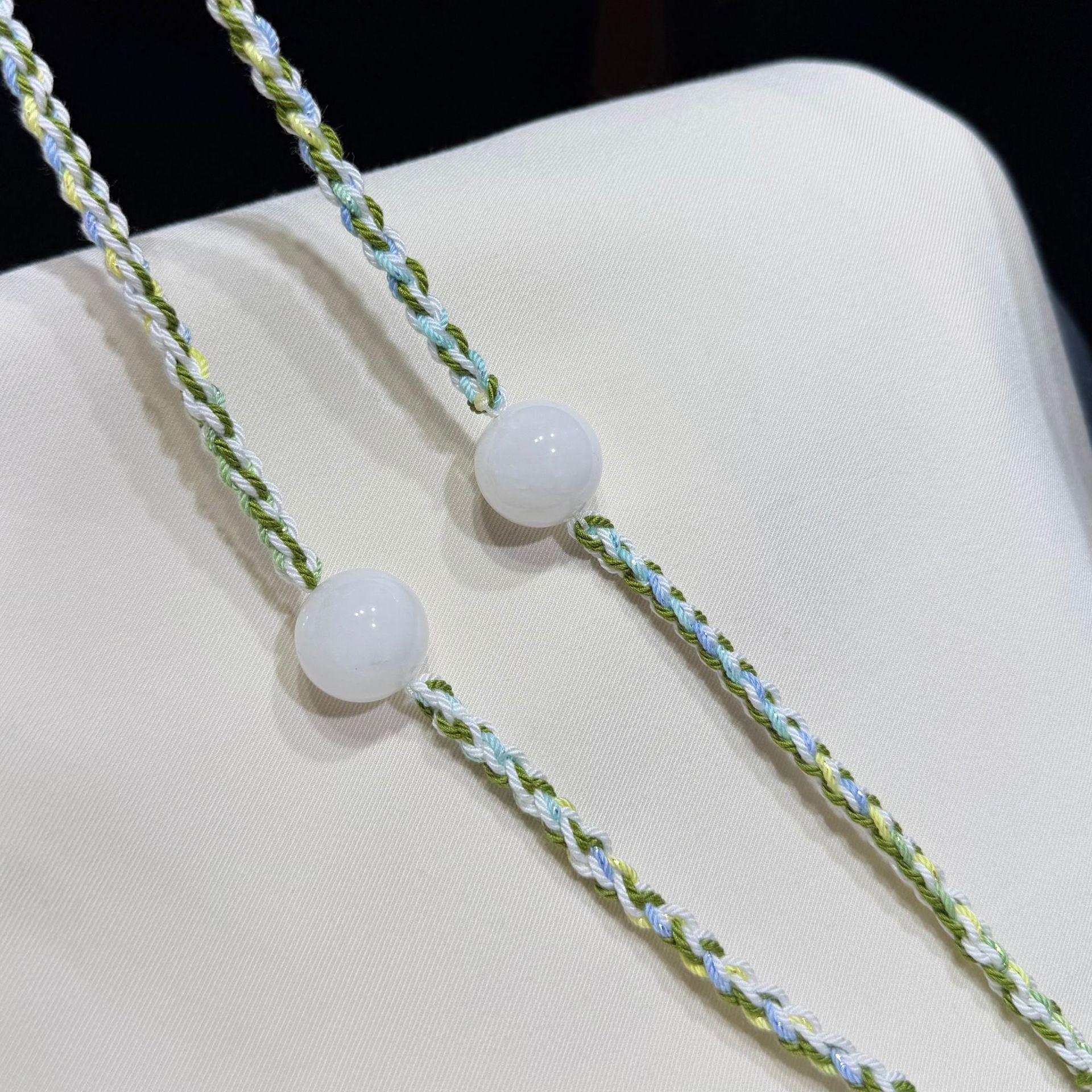 Tibetan-Style Handwoven Crystal Bracelet with Cotton Rope