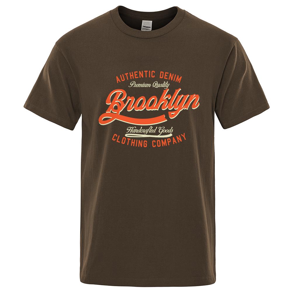 Letter, Brooklyn, New York City, Usa T Shirt Men Fashion O-Neck Tshirts Summer Cotton Tops Fashion Loose Street Hip Hop T-Shirts