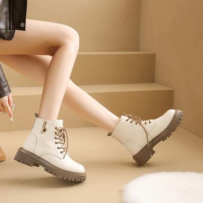 Fashion Women's Shoes Cross Lacing Women's Boots Sale Round Toe Modern Boots Women New Plus Size Solid Ankle Boots