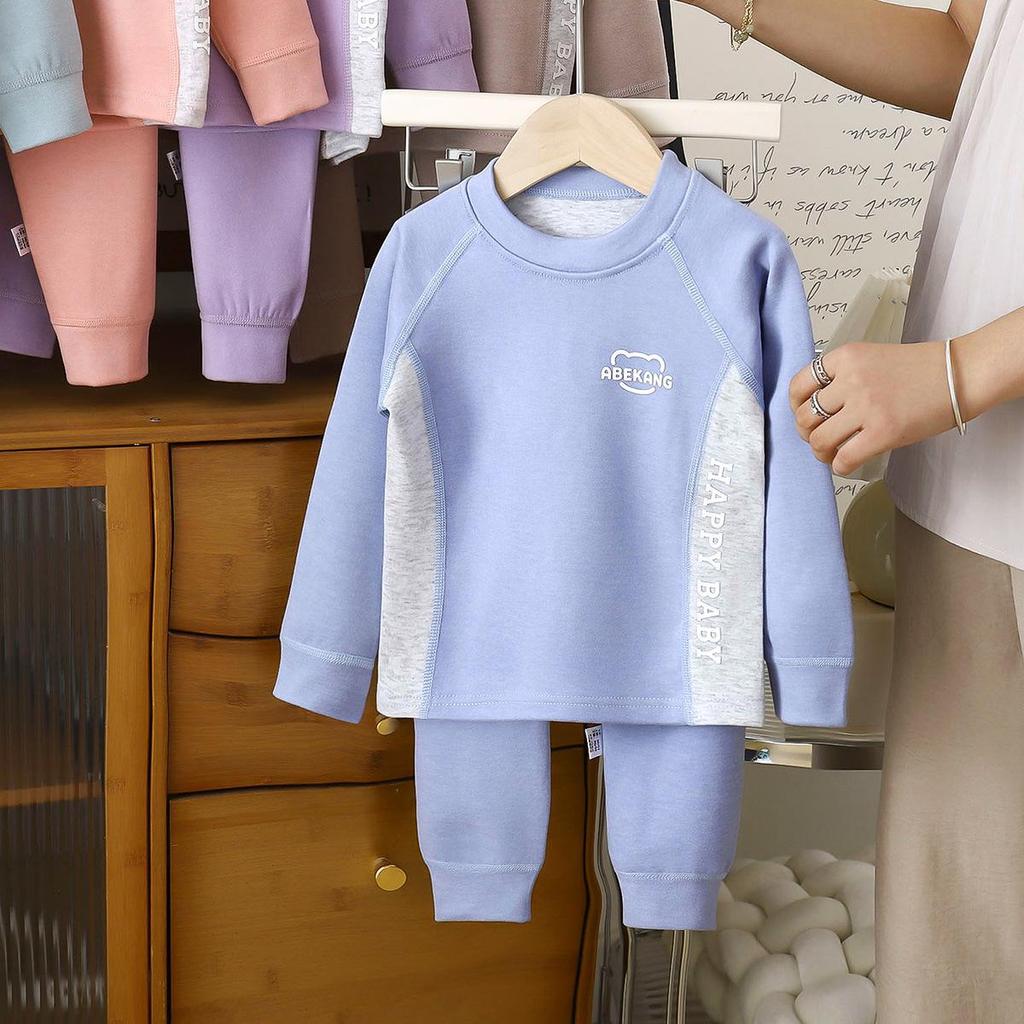 Kids' Warm Fleece Underwear Set - Thickened, Seamless Pajamas for Boys & Girls, Perfect for Autumn/Winter Home Wear