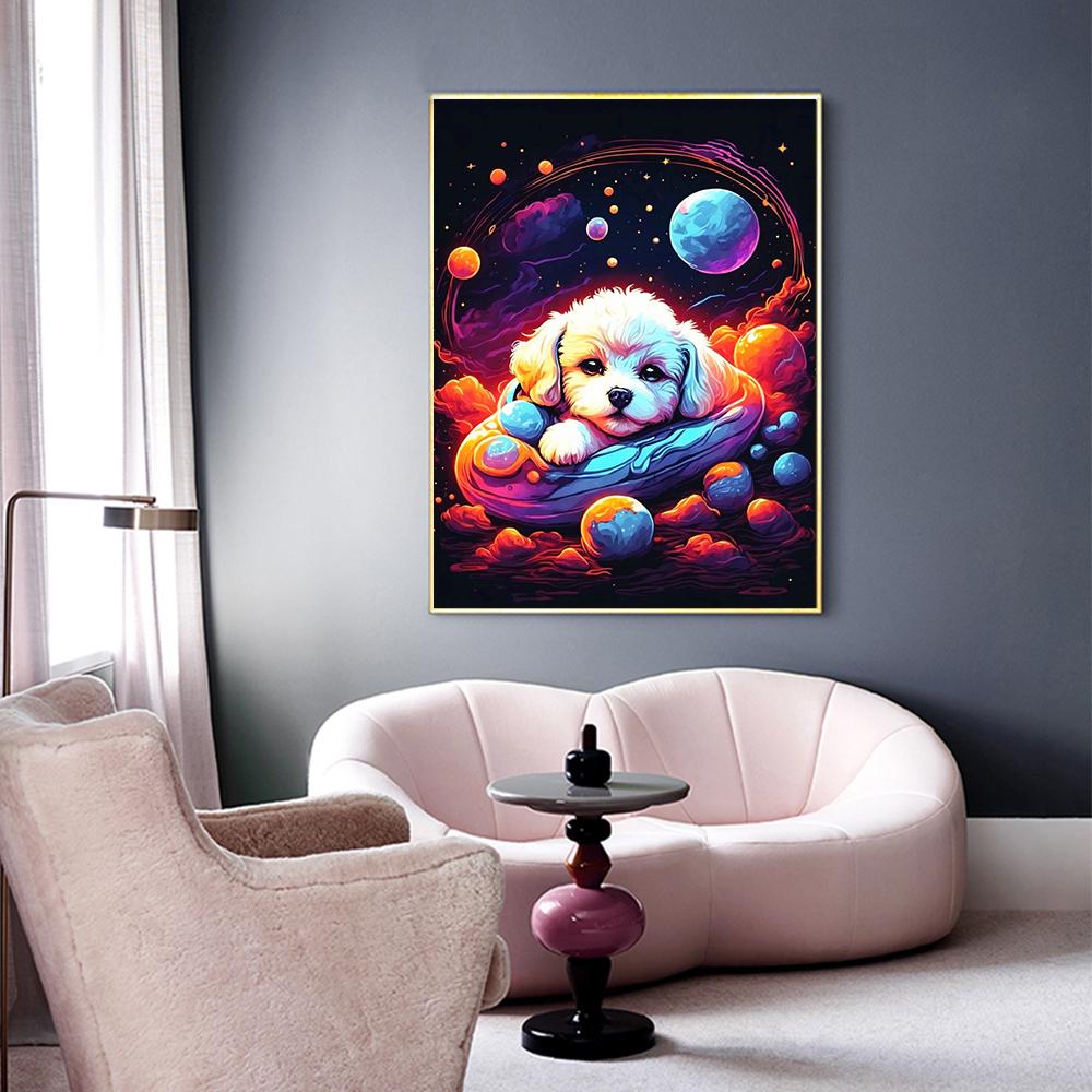 5D Diy Diamond Painting Dog Planet Full Square/Round Embroidery Mosaic Animals Starry Sky Home Decor