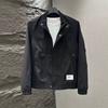 Mens Casual Lightweight Jacket Stylish Loose Fit Hoodless Zipper Front Solid Color Outerwear Youth