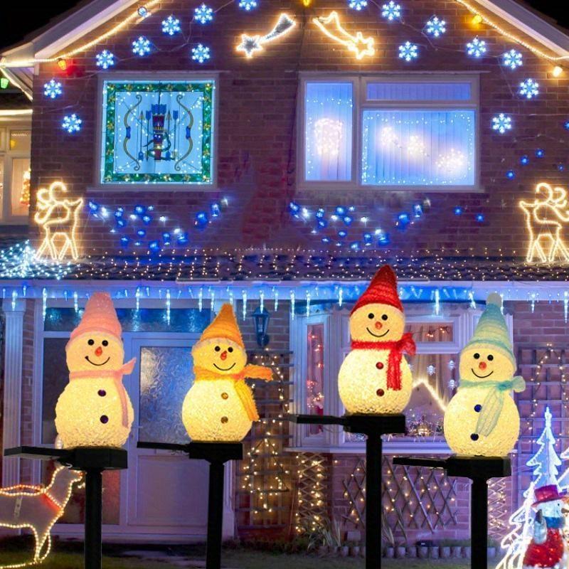 1pc LED Solar Lights, Outdoor Snowman Lights, Waterproof Garden Ground Plug Lights