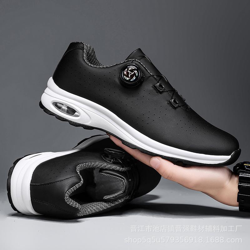 Summer Breathable Air-cushion Men's Sport Running Shoes Cycling Driving Shoes Rotating-button Anti-slip Flat Sneakers Golf Shoes