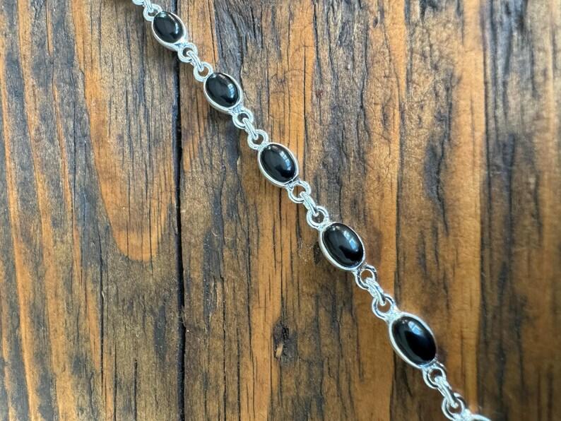 Solid 925 Sterling Silver Black Onyx Gemstone Handmade Boho Designer Bracelet Gift For Her Dainty Bracelet