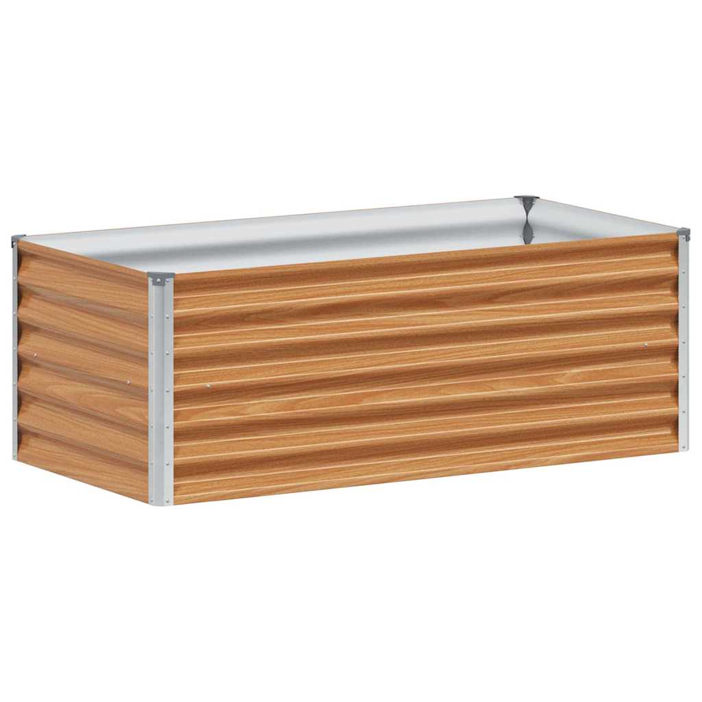 Raised Bed Light Brown 98 X 50 X 36 Cm Galvanized Steel