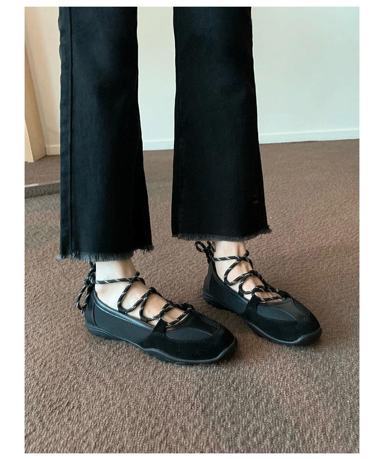 Rindslederversion~ Neue Ballerina-Sneaker Damen Schnür-Freizeitschuhe vielseitig Mary Jane Damenschuhe flache Einzelschuhe