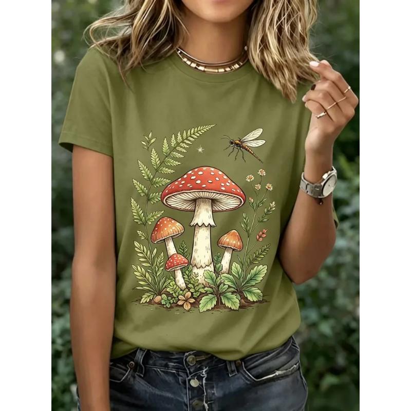Fashion Women's Crew Neck Short Sleeve 3D Casual Color Printing Casual Short Sleeve Crew Neck T-Shirt
