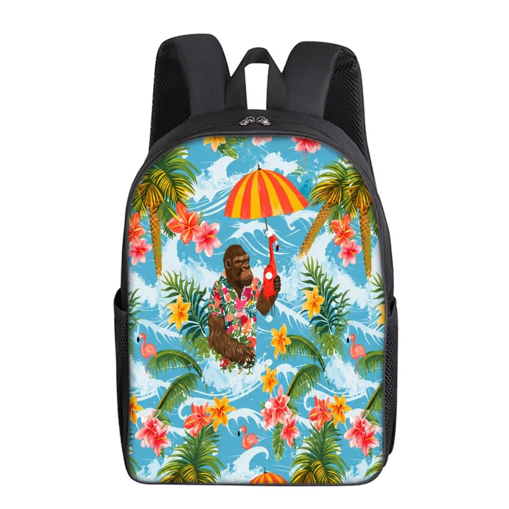 Hot Dog Schimpanse Druck Einlagiger Rucksack Einfacher Stil für Jungen/Mädchen Kinder Beste Geschenke 2D Flache Cartoon Schultaschen