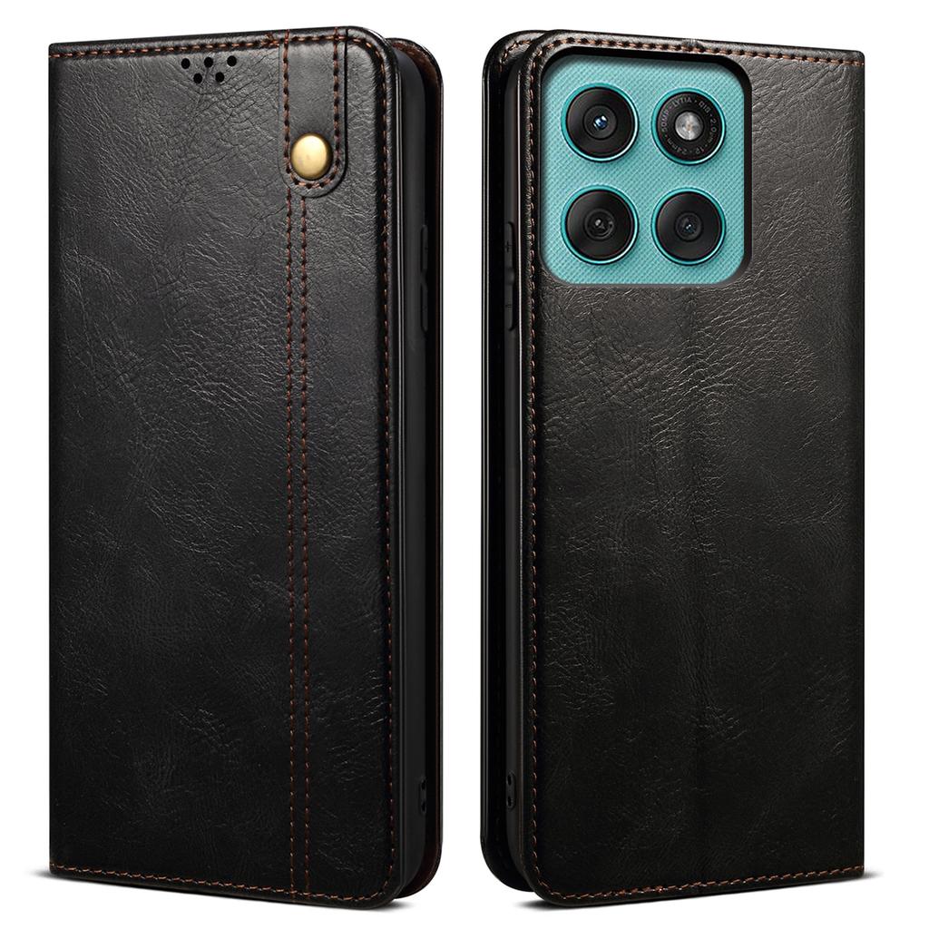 Pro Motorola Edge 60 Pro 5G Pouzdro Textura Crazy Horse Voskovaná Kůže Peněženka Stojánek Kryt na Telefon