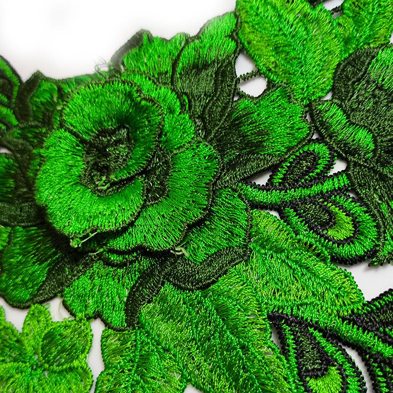Color Embroidery Lace False Collar Hollow Embroidery Corsage Polyester Collar Ethnic Style Heavy Industry Yarn Chest Collar Accessories
