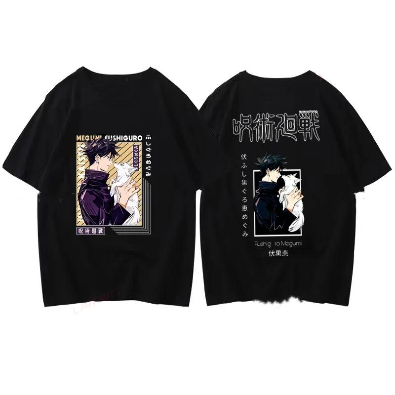 Men's summer Japanese anime character Satoru Gojo printed Harajuku street casual fashion T-shirt