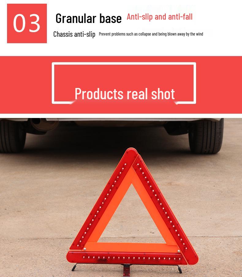 LED Emergency Car Safety Triangle Bracket