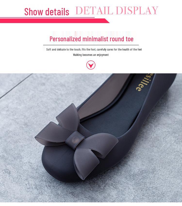 2024 Women's Bow Jelly Sandals: Thick Sole, Soft Material, Casual Low-Cut Beach Shoes
