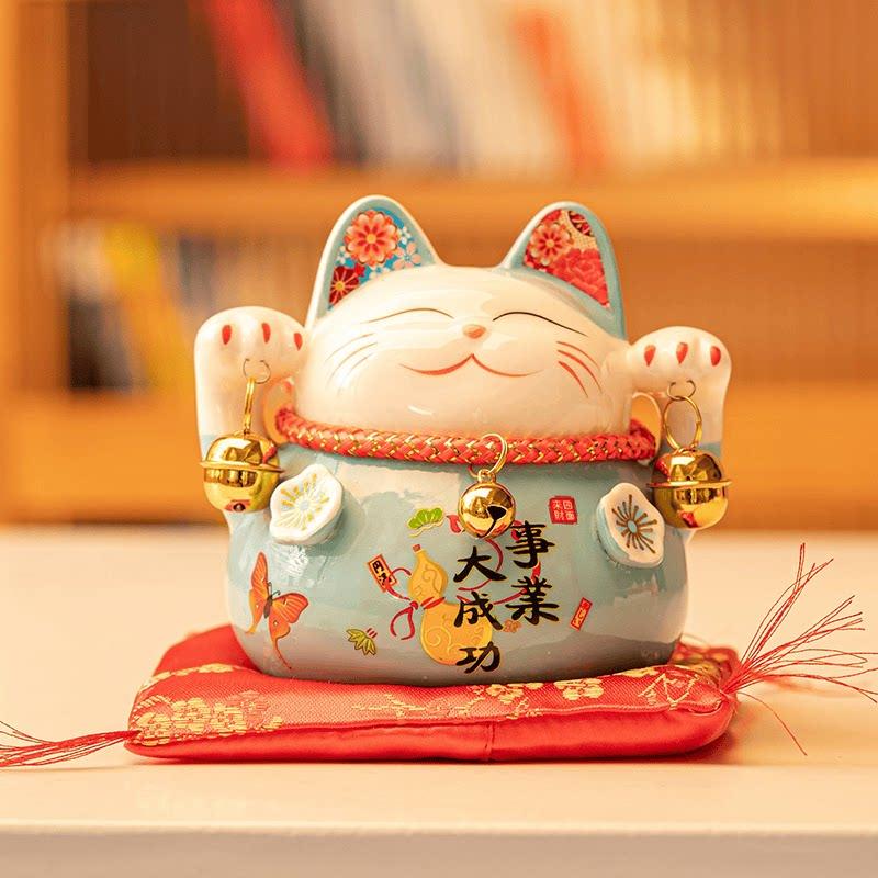 Ornamento gatto della fortuna ceramica giapponese regali creativi salvadanaio pagina checkout apertura negozio decorazione casa soggiorno