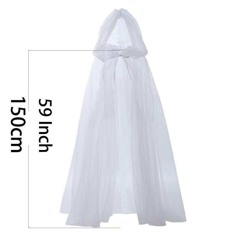 Stylish Hooded Mesh Witch Reaper Cloak & Vampire Cape for Halloween Cosplay