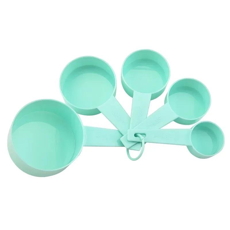 5/10pcs Multi-purpose Measuring Cup Measuring Spoon Gauge Tool Plastic Handle Spoon Flat-bottomed Spoon Kitchen Cooking Gadget