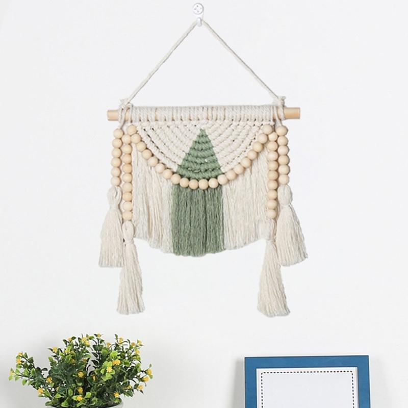 Bohemian Macrames Wall Hangings Woven Tapestrys Cotton Handmade Bohemian with Tassels Craft Ornament