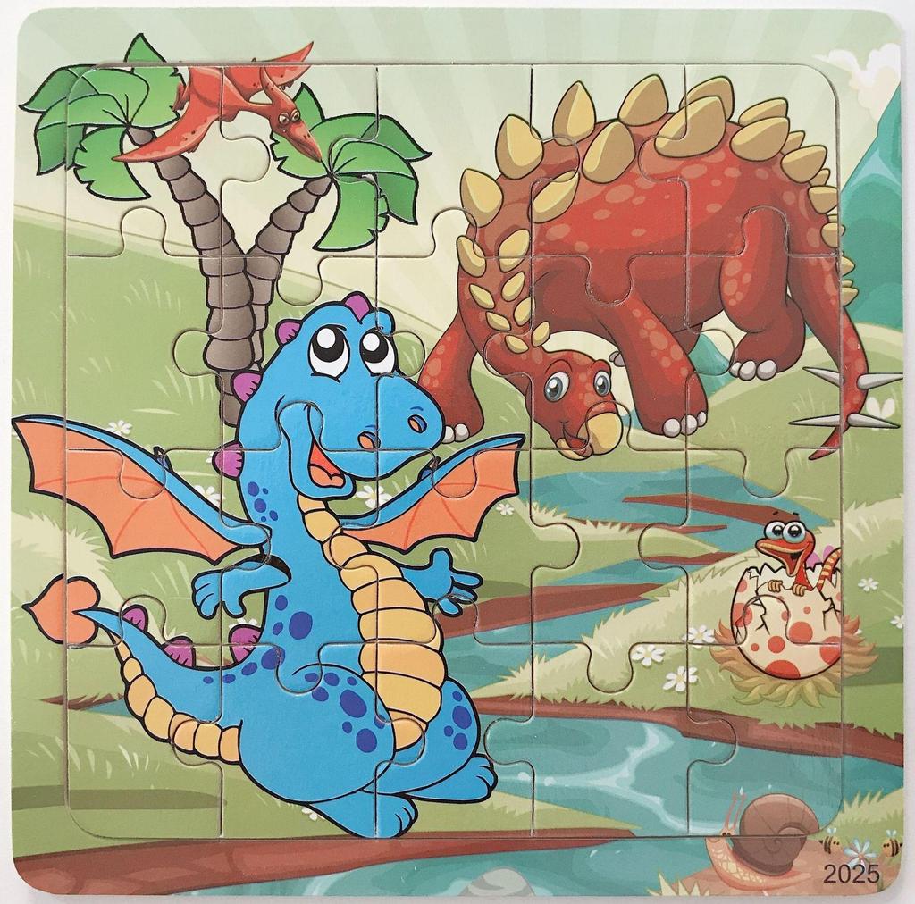20-Piece Wooden Kids' Puzzle Board - Cartoon Animals