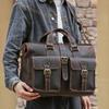 Cartella in Vera Pelle da Uomo Grande Capacità Monospalla Borsa per Computer Pelle Mad Horse Vintage Portatile Borsa da Lavoro da Uomo
