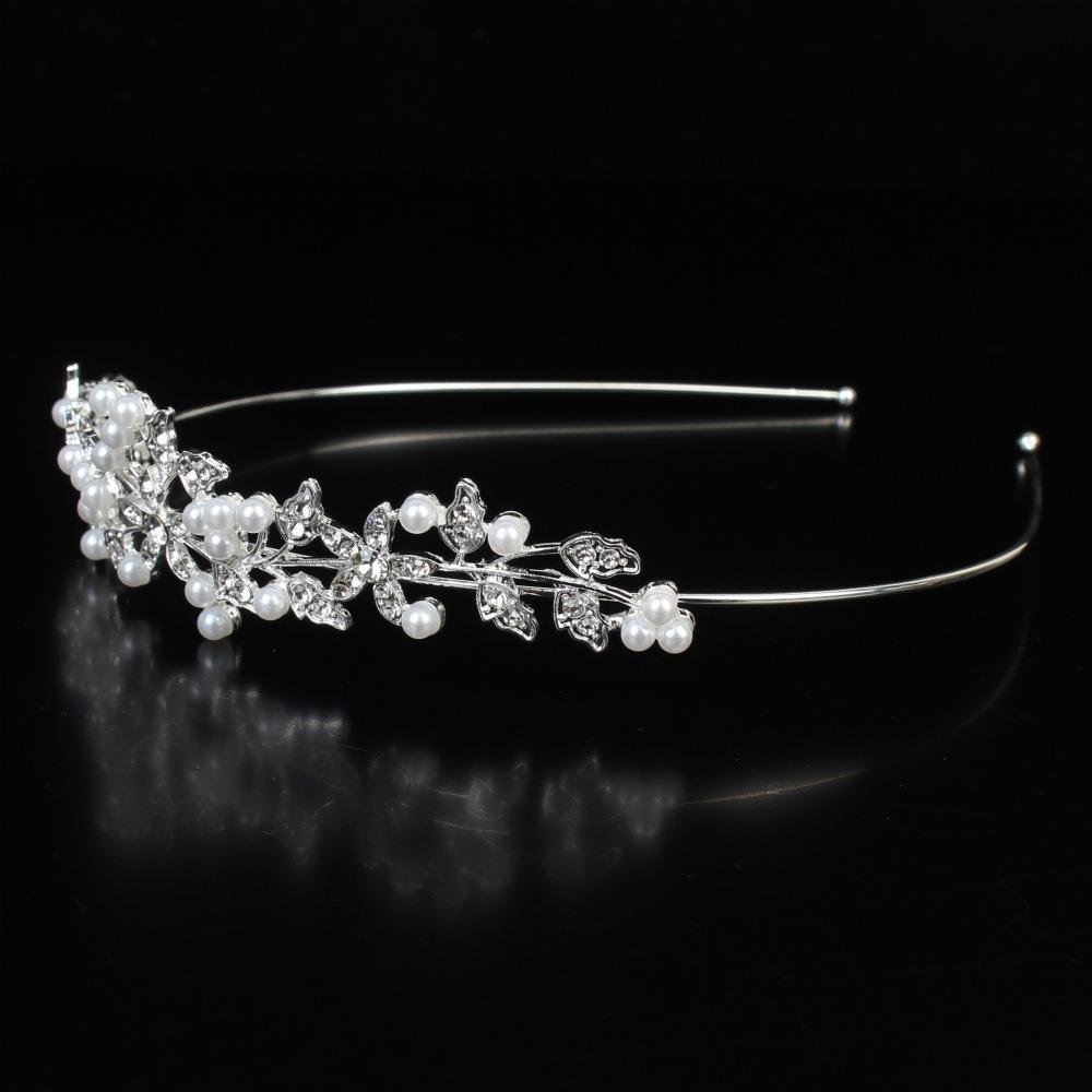 Fascia Corona di Perle per Sposa Accessori Capelli con Diamanti Lega Strass Fascia da Principessa per Matrimonio Accessori Capelli Sposa Corone Sposa