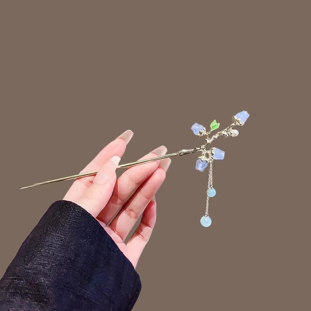 Light Luxury Starry Sky Moonstone Tassel Hairpin Hair Accessory Elegant Hair Stick for Women
