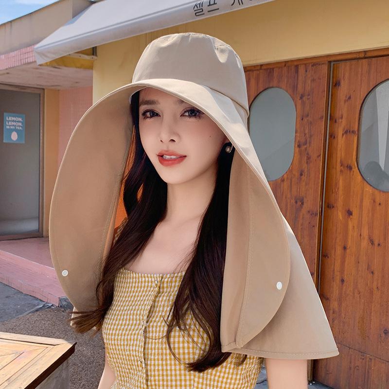 

Women s Summer Full Face UV Protection Sun Hat with Shawl M (56-58cm) хаки