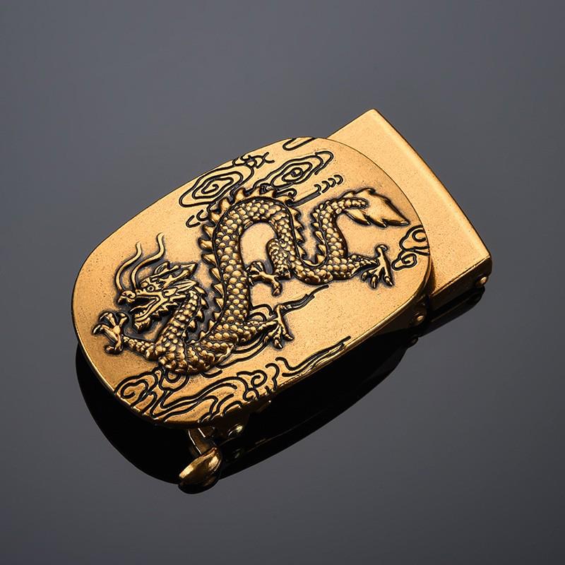 

Мужской кожаный ремень в стиле ретро с автоматической пряжкой из сплава с китайским драконом