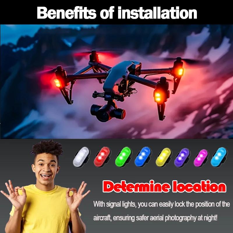 1-10PCS 8 Color Drone Strobe Light LED Warning Strobe Light Vibration Induction with Control for Motorcycle Signal Lamp